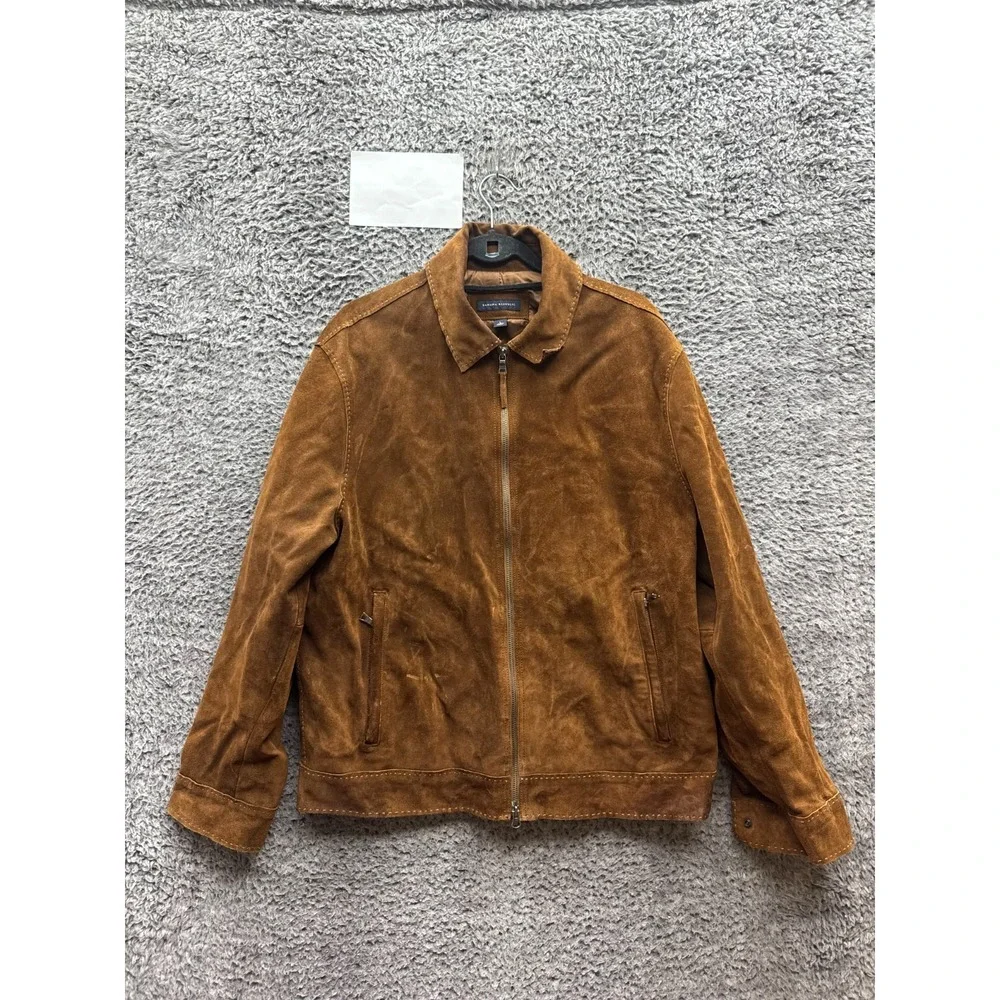 Vintage Banana Republic Genuine Suede Leather Full-Zip Jacket Brown Mens Size L